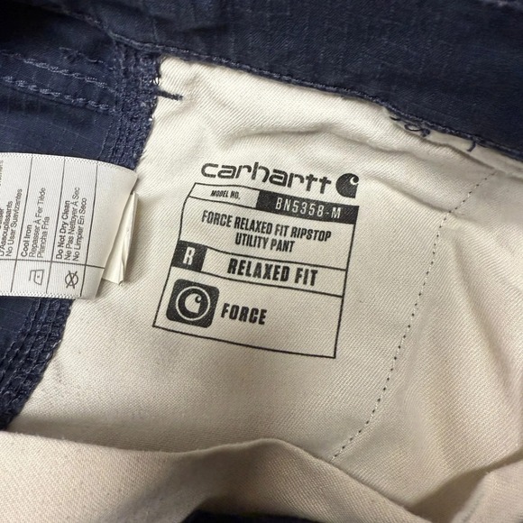 Carhartt Mens Force Ripstop Utility Work Pants 42x32 Blue Relaxed Fit Cargo - Picture 7 of 14